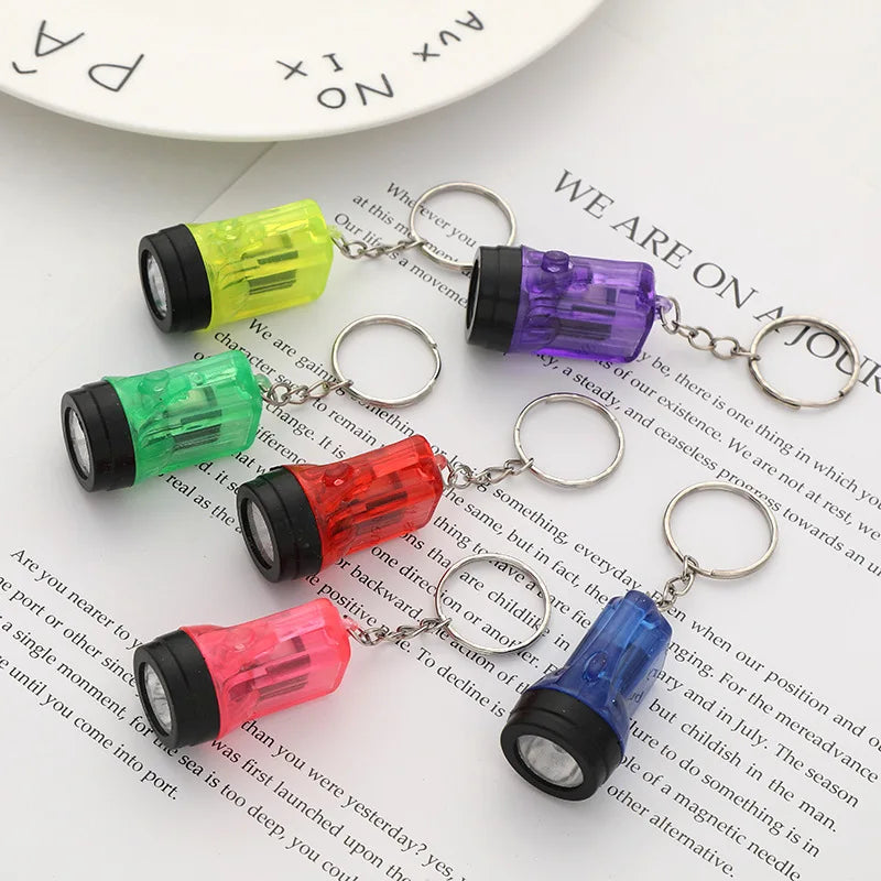 Led Small Sun Pocket Mini Torch Flashlight KeychainS (Multicolor 6 pcs)