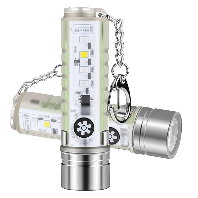 Mini Keychain Flashlight LED Rechargeable Torch