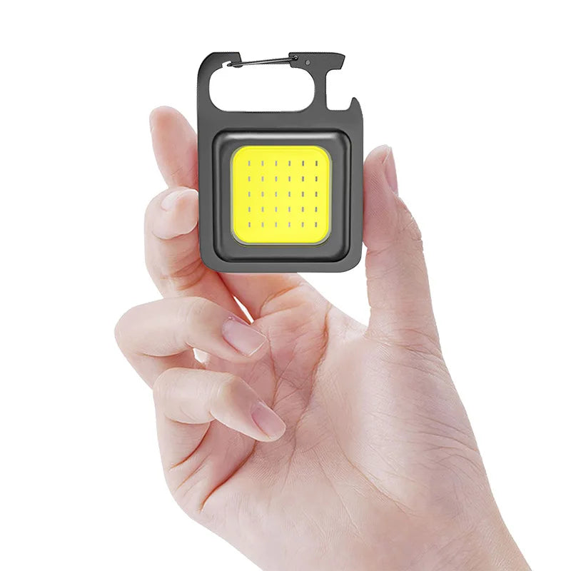 Multifunctional Portable Outdoor Emergency Plastic Body Waterproof Keychain COB Work Camping Torch