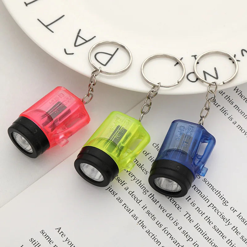 Led Small Sun Pocket Mini Torch Flashlight KeychainS (Multicolor 6 pcs)