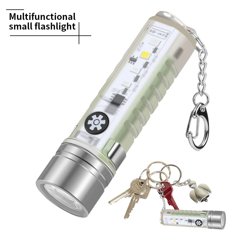 Mini Keychain Flashlight LED Rechargeable Torch